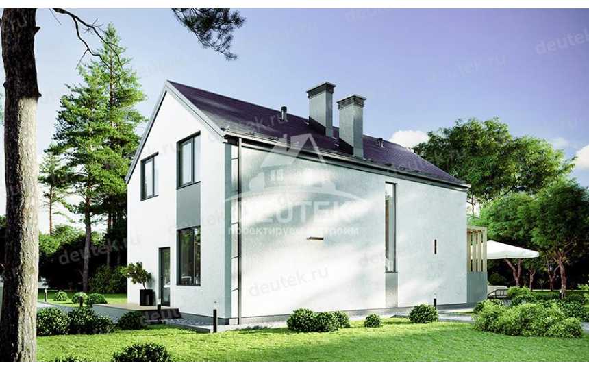 Проект жилого узкого двухэтажного дома из керамических блоков с размерами 16 м на 11 м LK-117