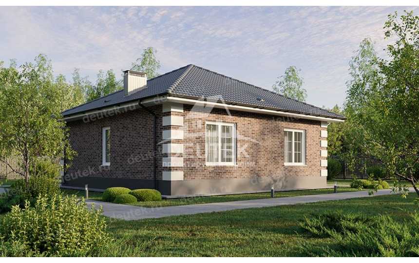 Проект жилого одноэтажного дома с размерами 9 м на 13 м и площадью до 100 кв м - LK-170