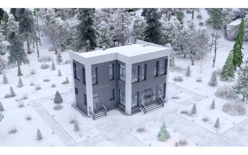 Проект двухэтажного дома в стиле ХАЙ-ТЕК DTE-201