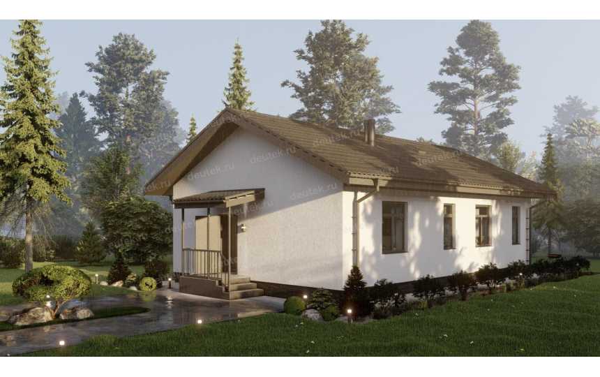 Проект узкого одноэтажного дома с площадью до 150 кв м - P301