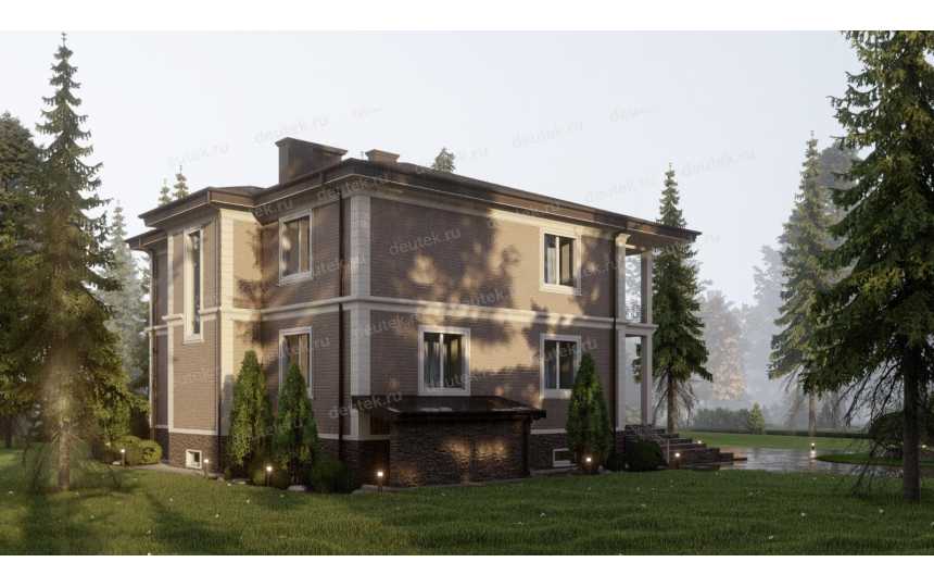 Проект квадратного двухэтажного дома с размерами 13 м на 13 м - P304
