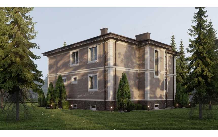 Проект квадратного двухэтажного дома с размерами 13 м на 13 м - P304