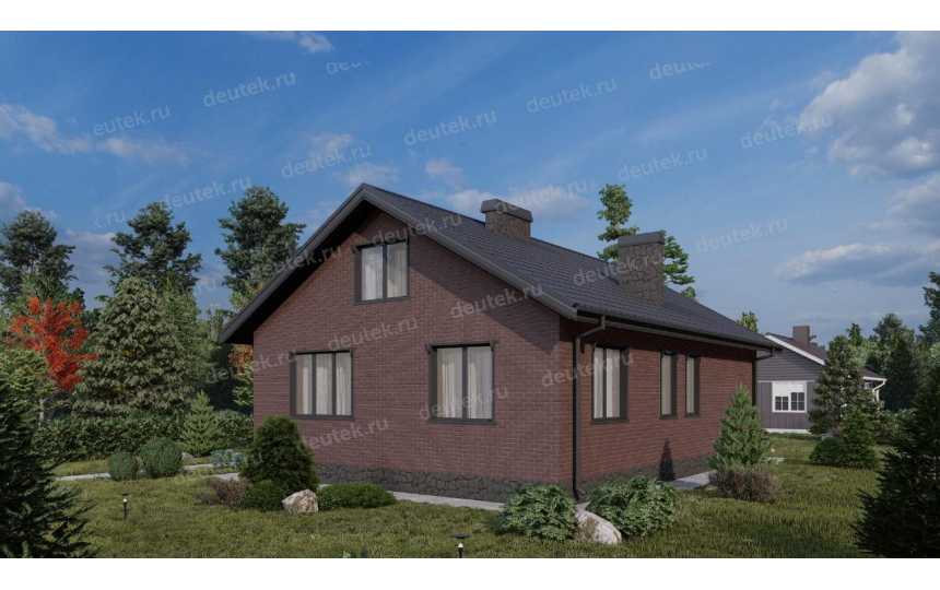 Проект узкого одноэтажного дома с размерами 12 м на 8 м - P263