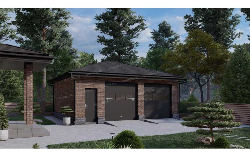 Проект квадратного двухместного гаража с погребом - P236-2