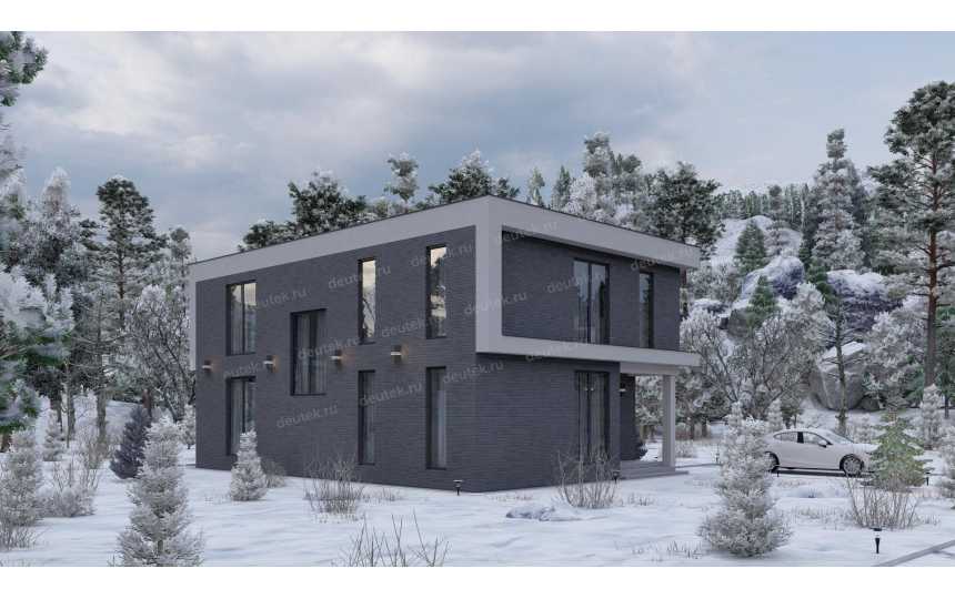 Проект жилого двухэтажного дома в стиле минимализм - P246