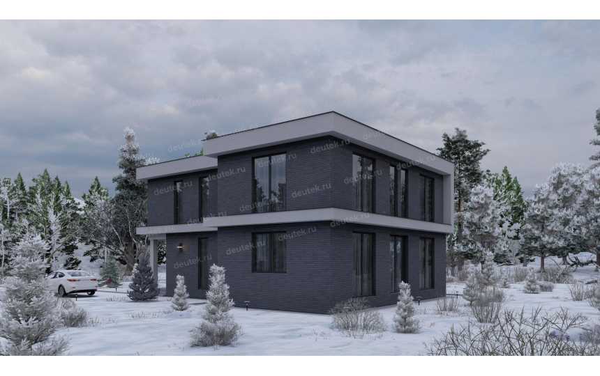 Проект жилого двухэтажного дома в стиле минимализм - P246