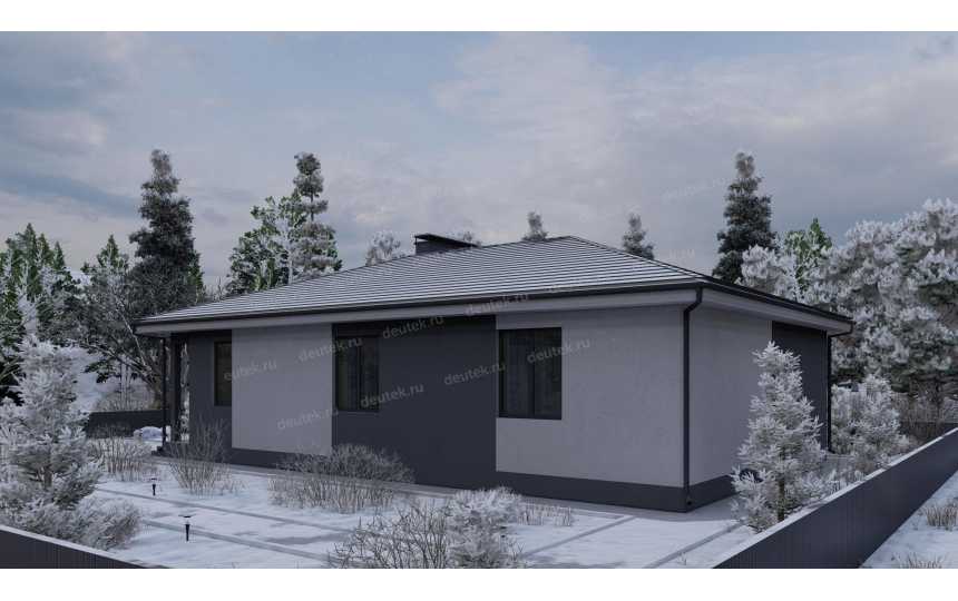 Проект узкого одноэтажного дома в стиле минимализм - P252