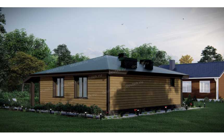 Проект бани с парной и зоной барбекю с размерами 11 м на 11 м - P258-1