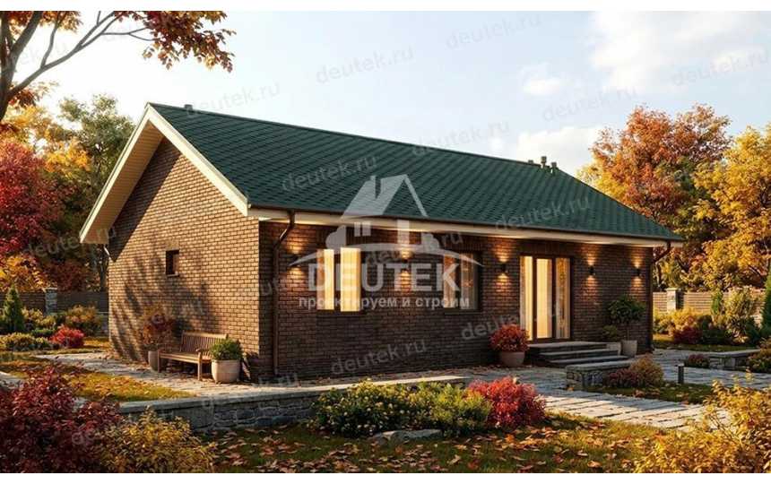 Проект узкого одноэтажного дома с тремя спальнями - LK-285