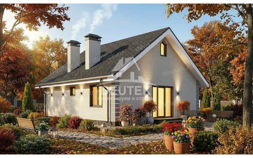 Проект загородного квадратного одноэтажного дома с одной спальней - LK-288