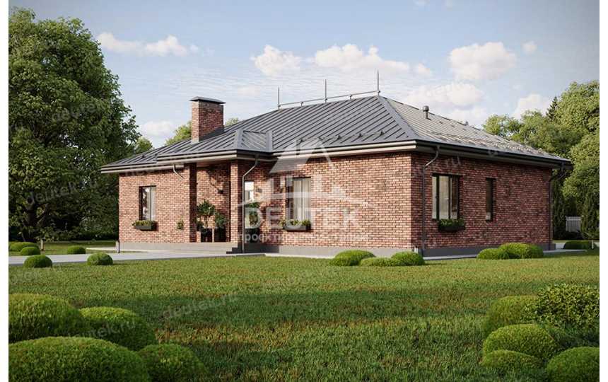 Проект жилого одноэтажного дома с кабинетом - LK-300