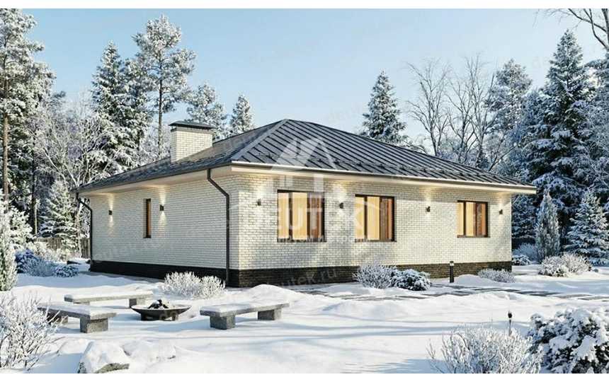 Проект дачного одноэтажного дома из керамических блоков - LK-302