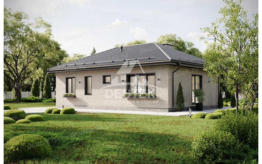 Проект узкого одноэтажного дома с размерами 10 м на 14 м - LK-305