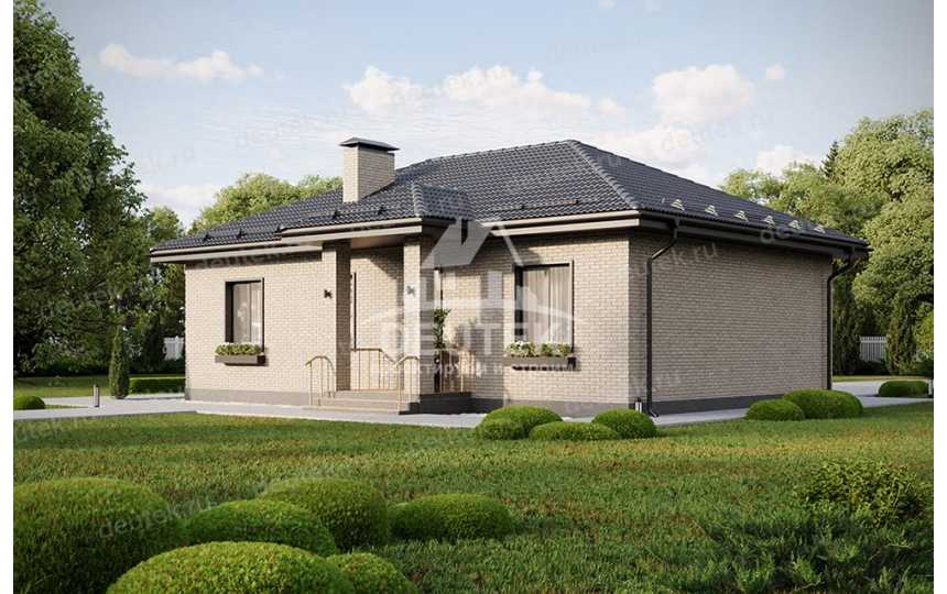 Проект узкого одноэтажного дома с размерами 10 м на 14 м - LK-305