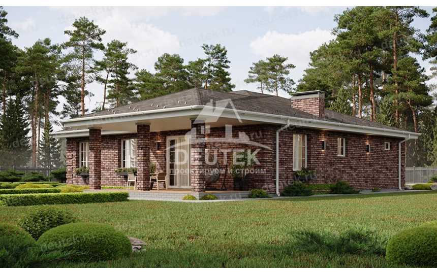 Проект загородного одноэтажного дома с двухместным гаражом - LK-306