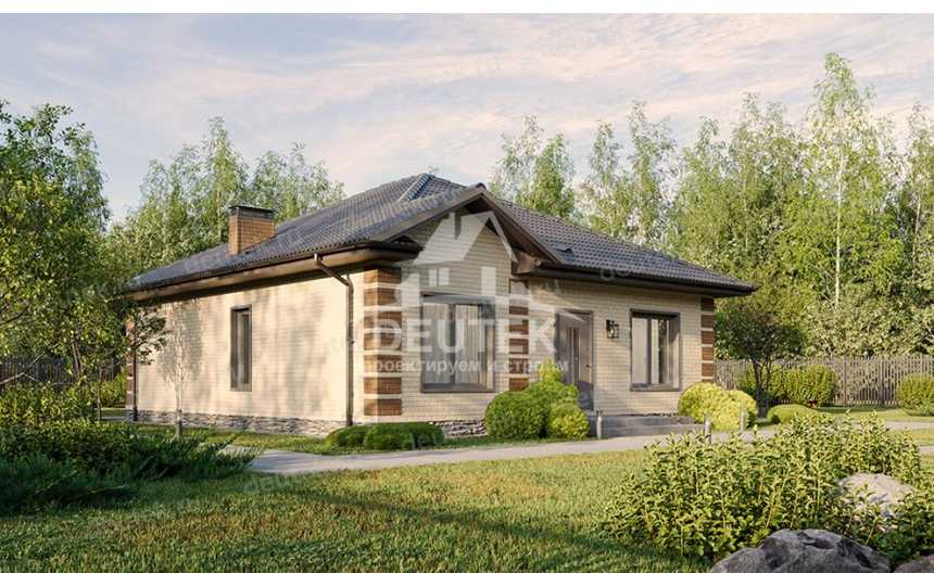 Проект узкого одноэтажного дома с площадью до 100 кв м - LK-308