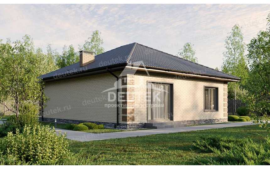 Проект узкого одноэтажного дома с площадью до 100 кв м - LK-308