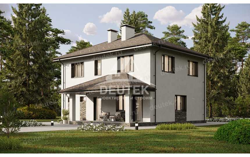 Проект жилого двухэтажного дома с размерами 13 м на 10 м - LK-316