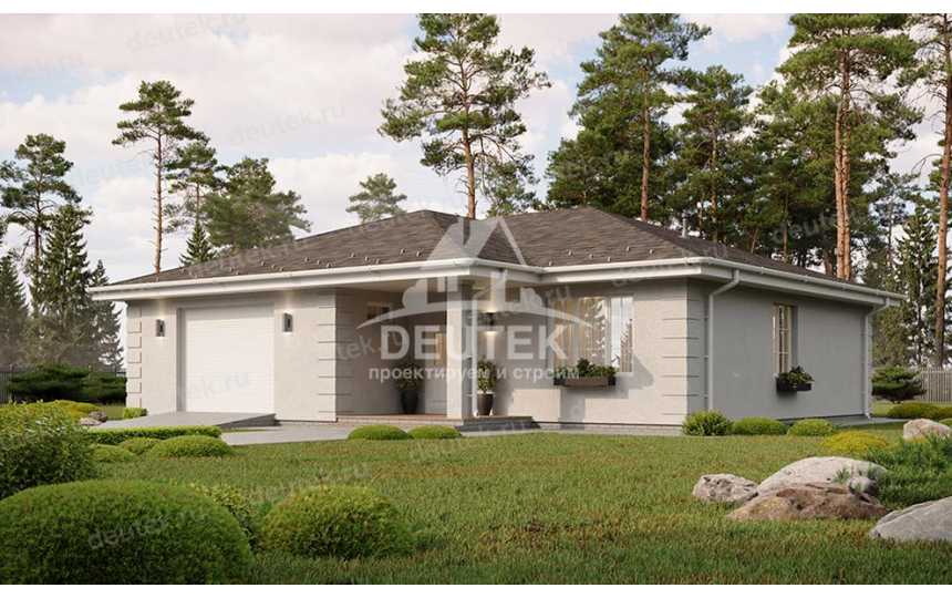 Проект жилого одноэтажного дома с гаражом - LK-320