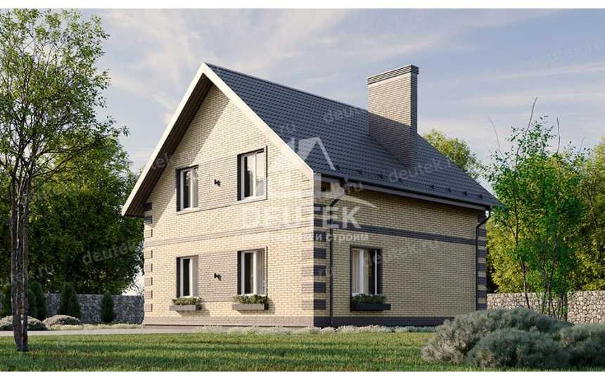 Проект квадратного двухэтажного дома с кабинетом - LK-326