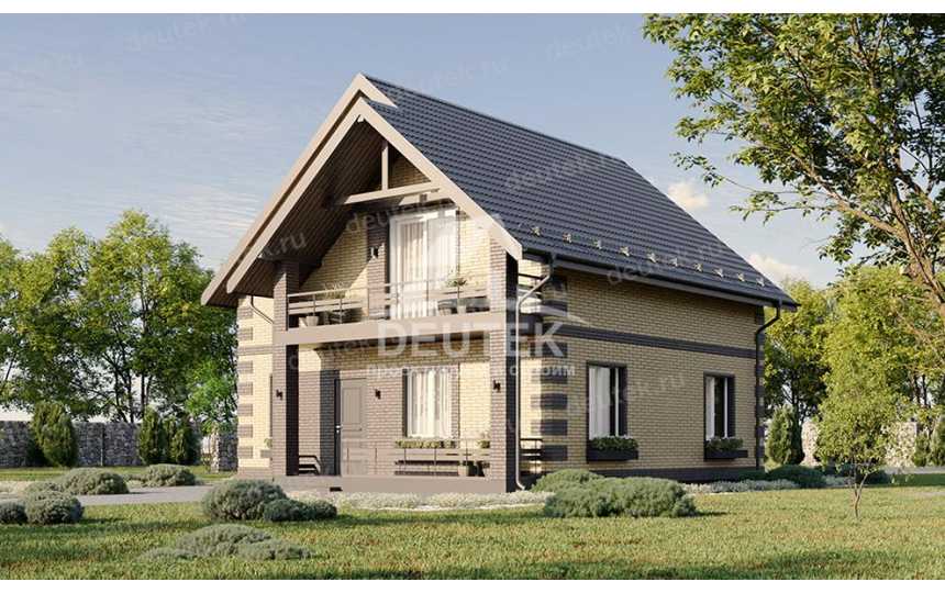 Проект квадратного двухэтажного дома с кабинетом - LK-326