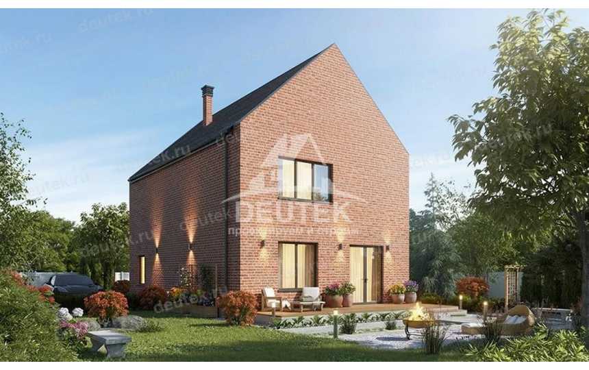 Проект узкого двухэтажного дома с размерами 16 м на 8 м - LK-337