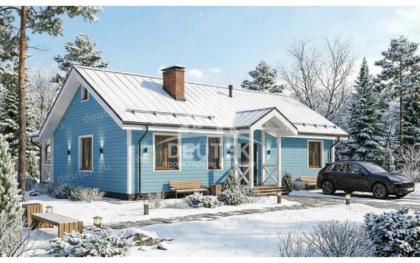 Проект узкого одноэтажного дома с площадью до 100 кв м - LK-348