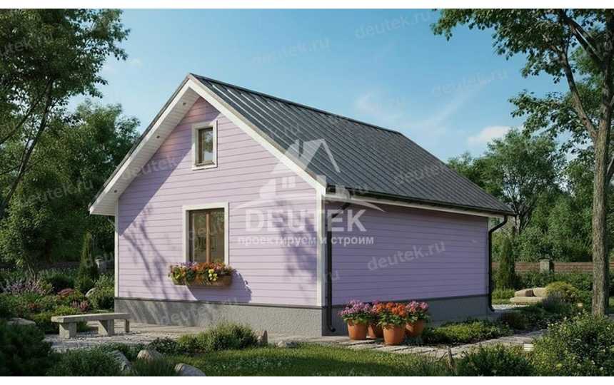 Проект квадратного одноэтажного дома с размерами 7 м на 7 м - LK-349