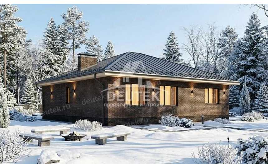 Проект загородного одноэтажного дома из керамического блока - LK-351