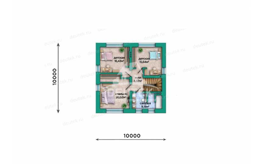 Проект современного двухэтажного дома с большими окнами - LK-353