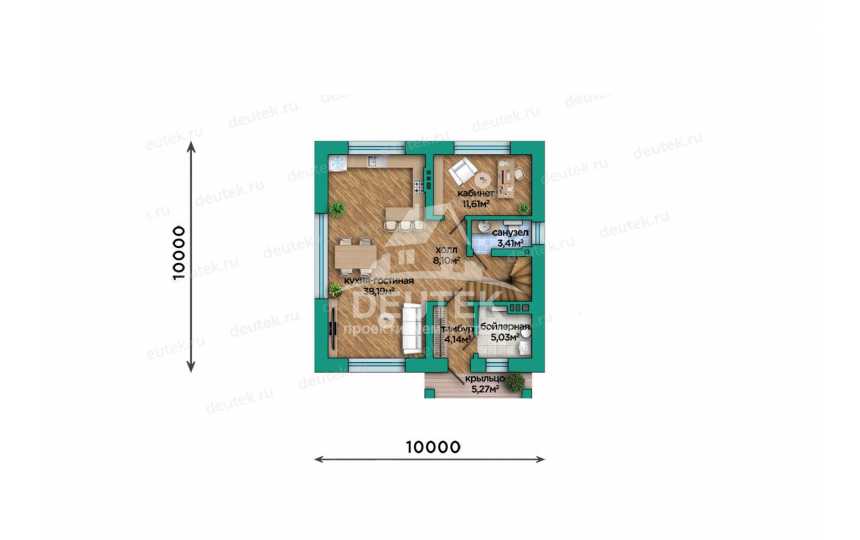 Проект современного двухэтажного дома с большими окнами - LK-353
