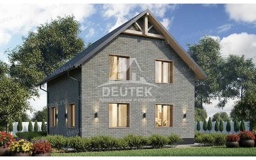 Проект квадратного двухэтажного дома с четырьмя спальнями - LK-356