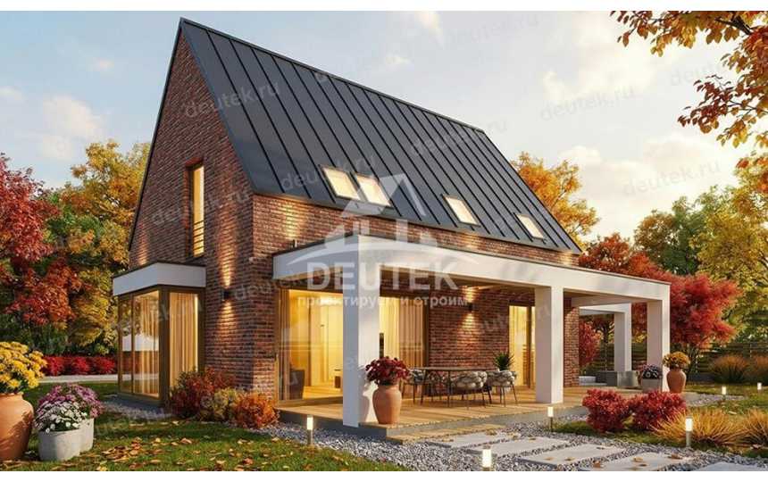 Проект узкого двухэтажного дома из газобетона - LK-357