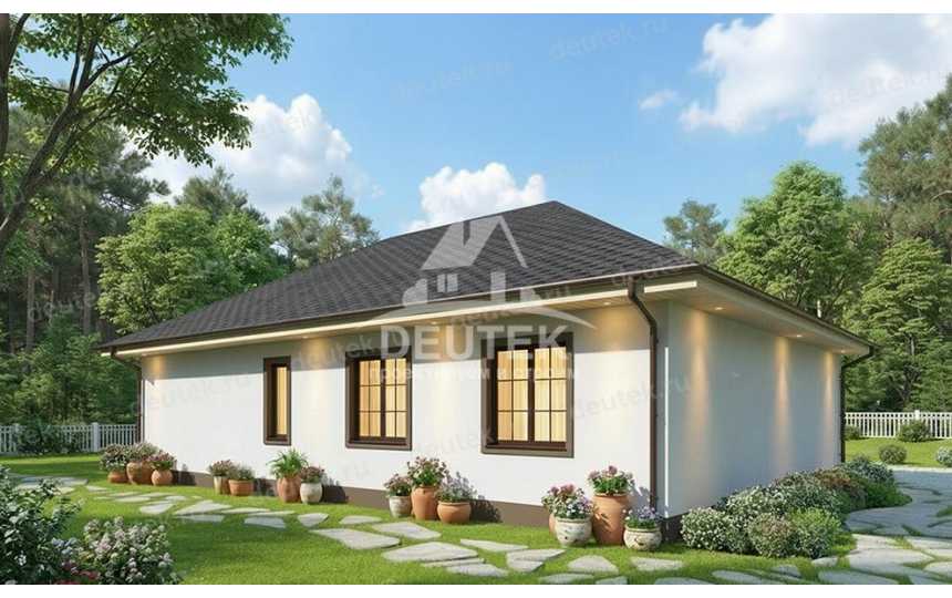 Проект дачного одноэтажного дома с размерами 14 м на 11 м - LK-360