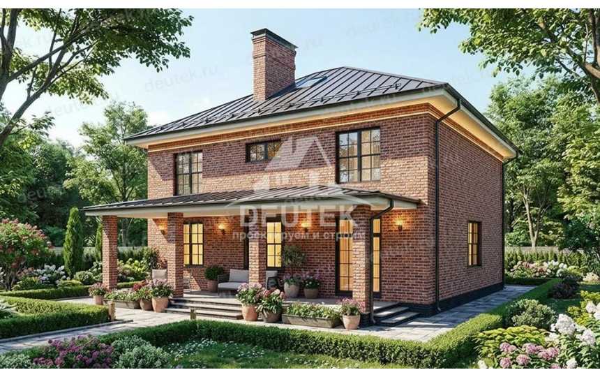 Проект загородного двухэтажного дома с четырьмя спальнями - LK-361