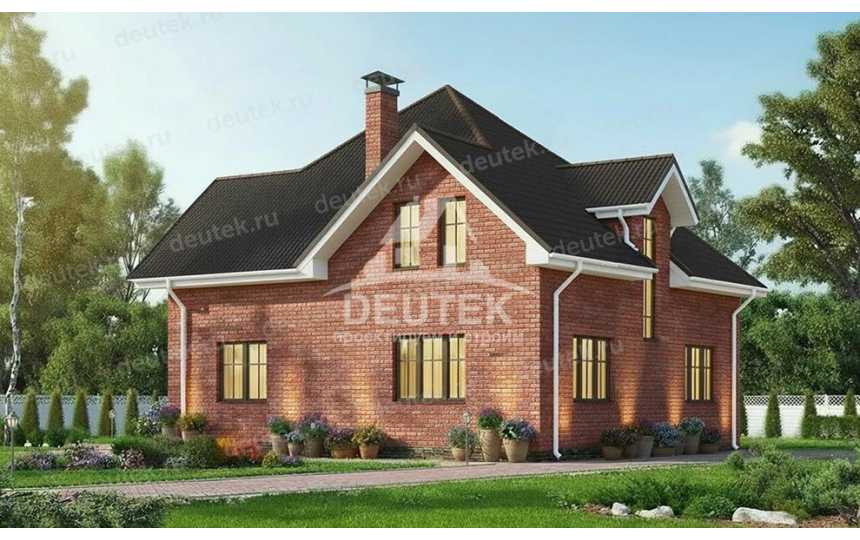 Проект квадратного двухэтажного дома с размерами 11 м на 11 м - LK-362