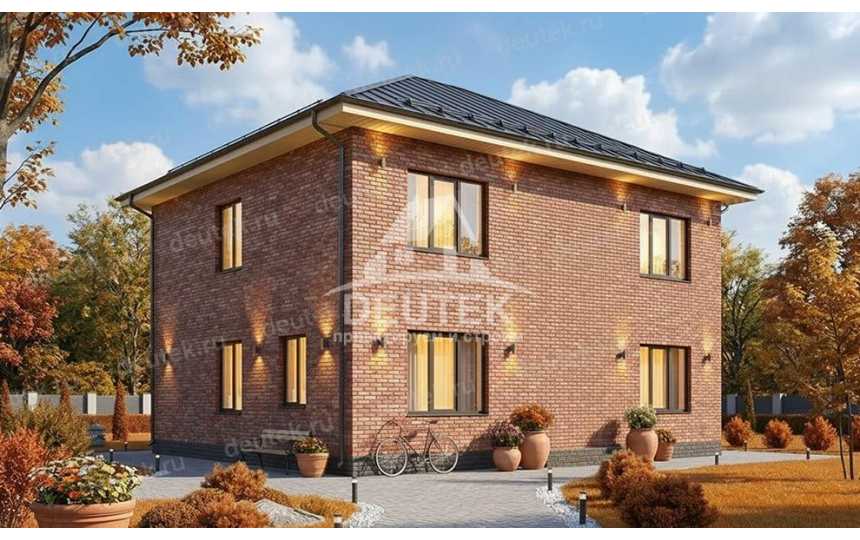 Проект дачного двухэтажного дома из газобетона - LK-370