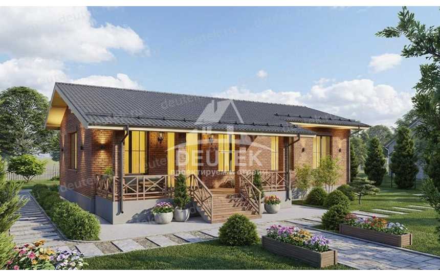 Проект загородного одноэтажного дома с размерами 16 м на 18 м - LK-372