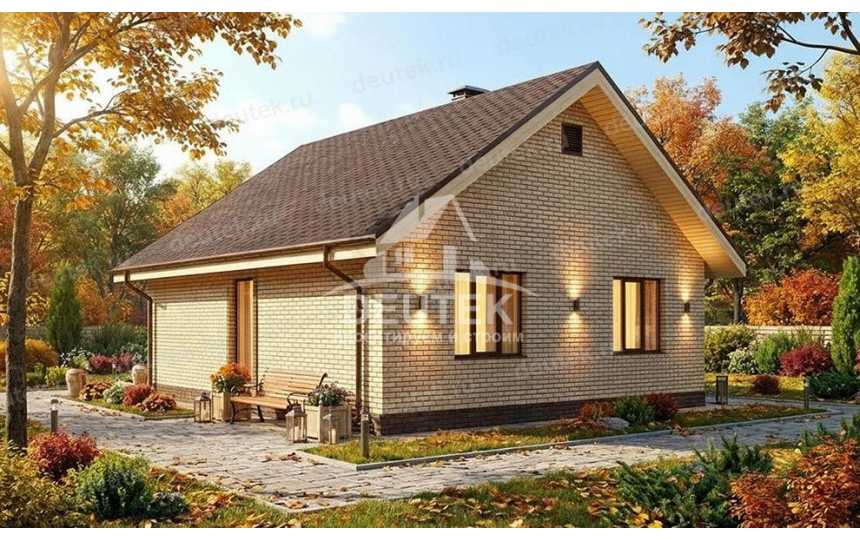 Проект жилого одноэтажного дома с размерами 9 м на 10 м - LK-392