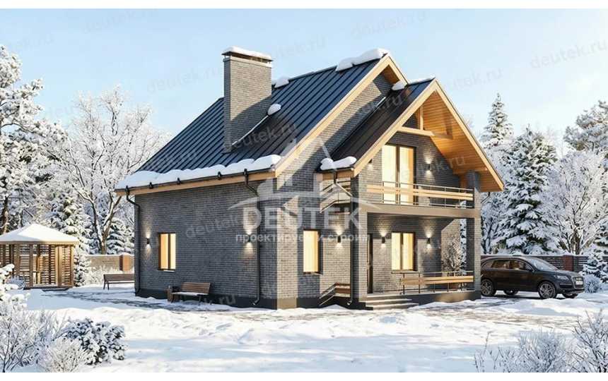 Проект загородного двухэтажного дома с кабинетом и террасой - LK-401