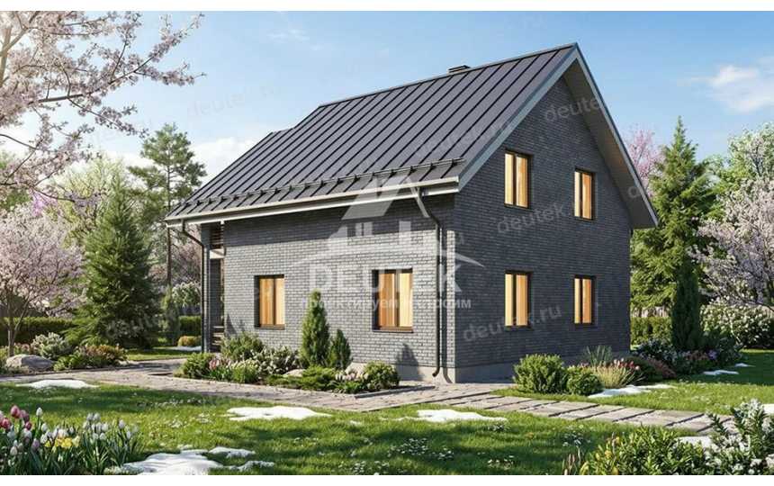 Проект загородного двухэтажного дома с кабинетом и террасой - LK-401