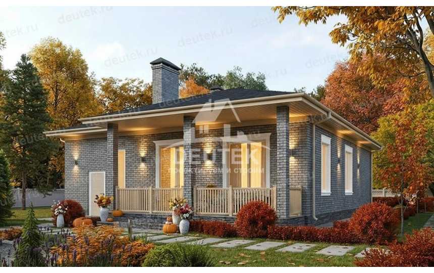 Проект жилого одноэтажного дома с одноместным гаражом - LK-413