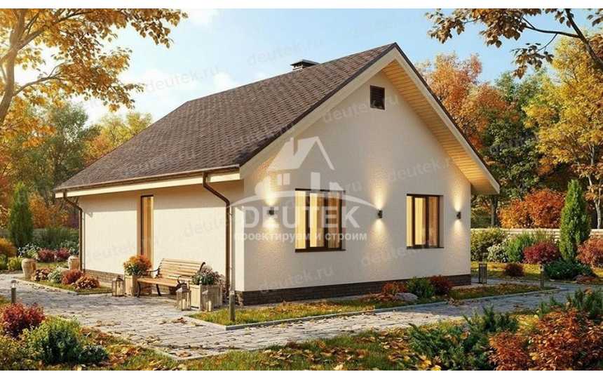 Проект дачного одноэтажного дома с размерами 8 м на 10 м - LK-432