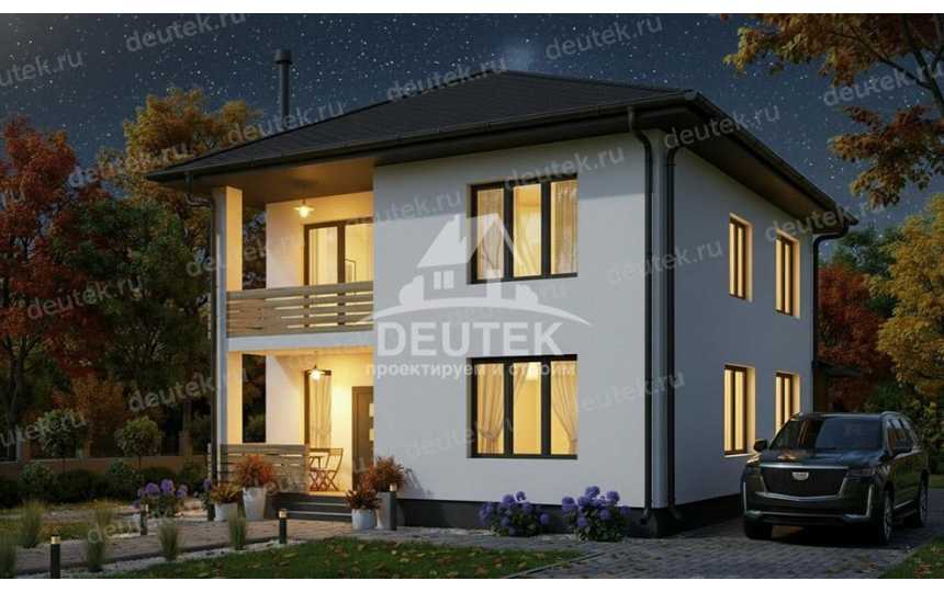 Проект дачного двухэтажного дома из газобетона - LK-474