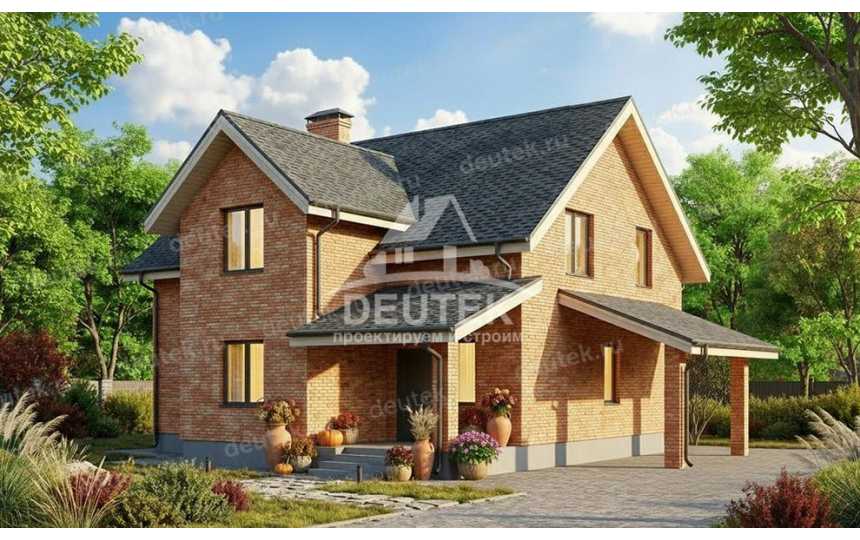 Проект мансардного дома 154,76 м² — 4 спальни, терраса - LK-538