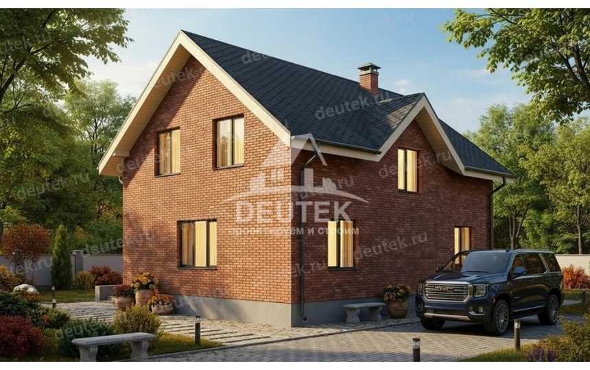 Проект мансардного дома 154,76 м² — 4 спальни, терраса - LK-538