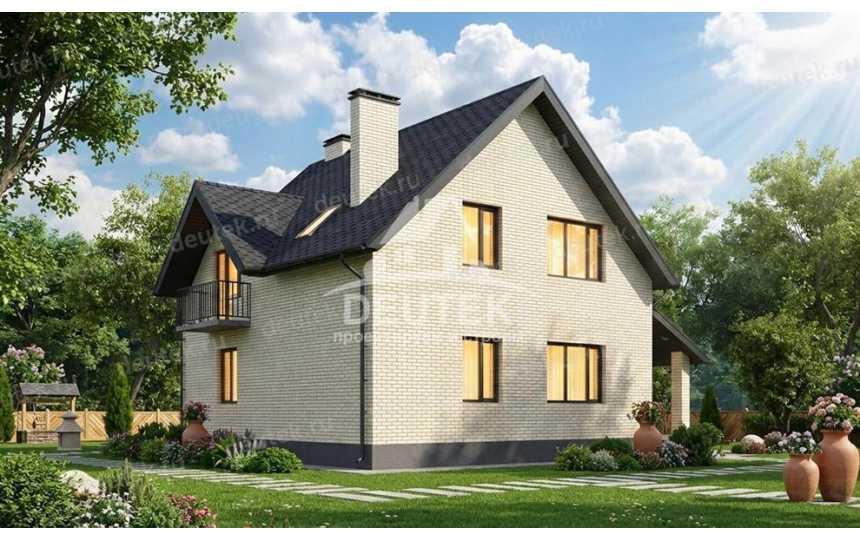 Проект дома с мансардой 115,95 м² — 3 спальни, светлая планировка и современный фасад - LK-544