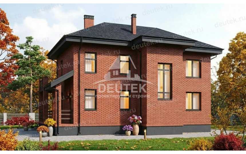  Проект двухэтажного дома площадью 144 м² — 3 спальни, терраса и 2 балкона - LK-554