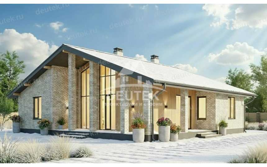 Проект двухэтажного дома 368 м² с подвалом — 4 спальни, кабинет и терраса 49,88 м² - LK-566