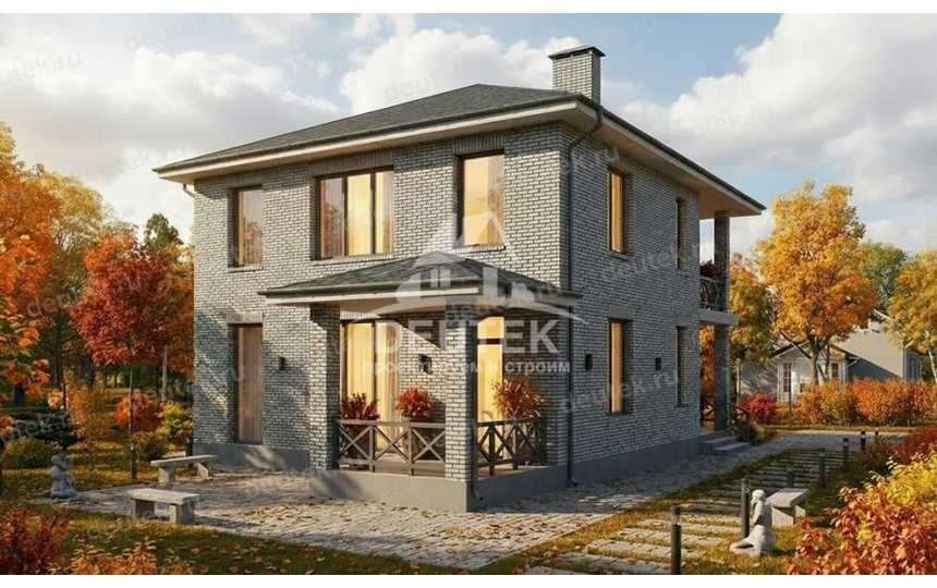 Проект двухэтажного дома 184,4 м² — 3 спальни, гостевая, терраса и балкон - LK-568